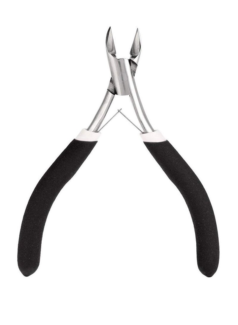 Excefore 2 Pack Cuticle Trimmer, Dead Skin Remover Clipper, Non-Slip Professional Cuticle Nipper Stainless Steel Cutter, 1/2 Jaw (7 mm) Cuticle Cutter- Black - Image 1