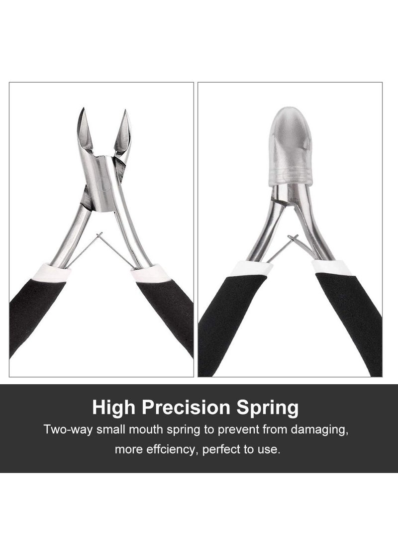 Excefore 2 Pack Cuticle Trimmer, Dead Skin Remover Clipper, Non-Slip Professional Cuticle Nipper Stainless Steel Cutter, 1/2 Jaw (7 mm) Cuticle Cutter- Black - Image 5