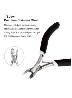 Excefore 2 Pack Cuticle Trimmer, Dead Skin Remover Clipper, Non-Slip Professional Cuticle Nipper Stainless Steel Cutter, 1/2 Jaw (7 mm) Cuticle Cutter- Black  - Image 3