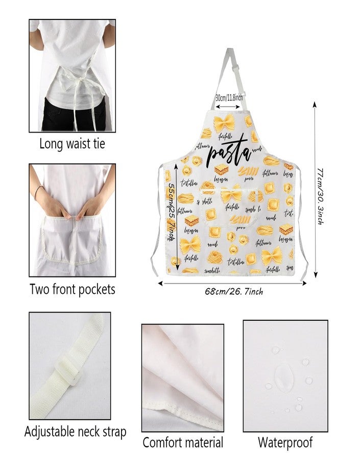 PXTIDY Pasta Kitchen Apron With Pockets Love Eat Italian Pasta Apron Pasta Matching Gift Spaghetti Food lover gift (pasta apron) - Image 3