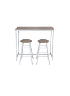 DANUBE HOME Ayla 3 Piece Rectangular Dining Bar Set Sturdy Kitchen Dining Table With 2 Dining Chairs 1+2 Seater Modern Design Furniture for Home Dining Room Sonoma Oak  - Image 1