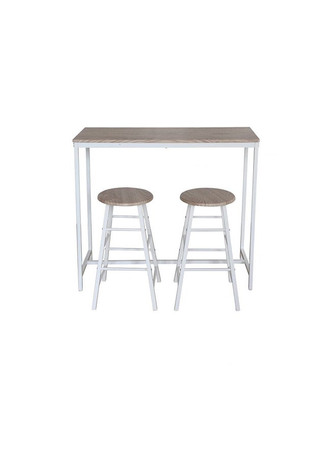 DANUBE HOME Ayla 3 Piece Rectangular Dining Bar Set Sturdy Kitchen Dining Table With 2 Dining Chairs 1+2 Seater Modern Design Furniture for Home Dining Room Sonoma Oak  - Image 1