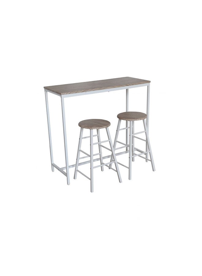 DANUBE HOME Ayla 3 Piece Rectangular Dining Bar Set Sturdy Kitchen Dining Table With 2 Dining Chairs 1+2 Seater Modern Design Furniture for Home Dining Room Sonoma Oak  - Image 4
