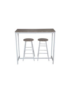DANUBE HOME Ayla 3 Piece Rectangular Dining Bar Set Sturdy Kitchen Dining Table With 2 Dining Chairs 1+2 Seater Modern Design Furniture for Home Dining Room Sonoma Oak  - Image 2