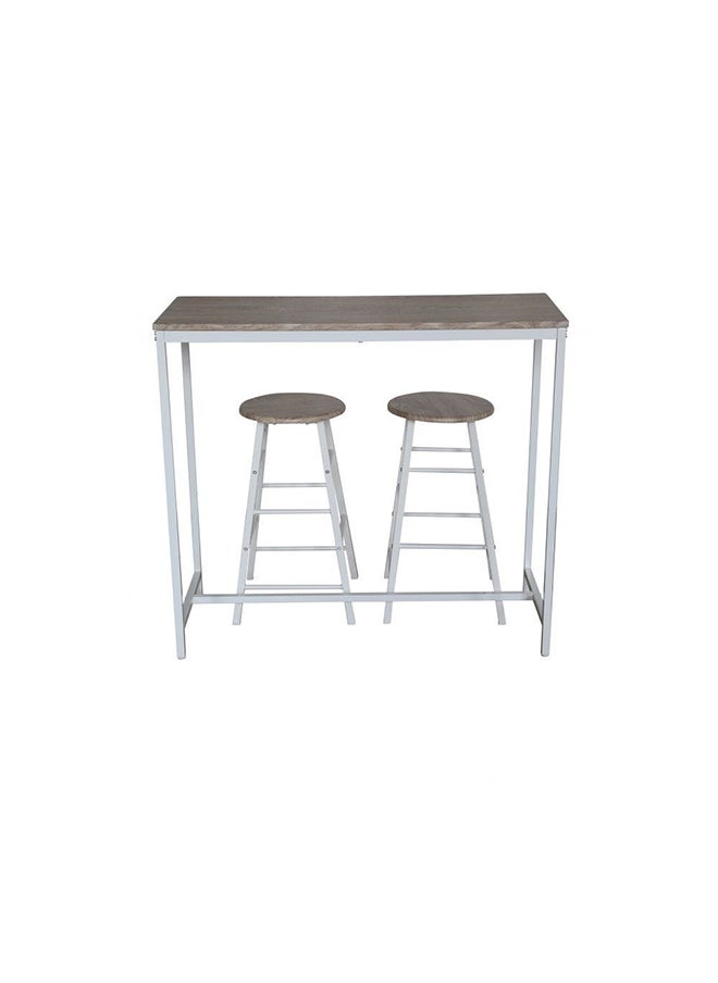 DANUBE HOME Ayla 3 Piece Rectangular Dining Bar Set Sturdy Kitchen Dining Table With 2 Dining Chairs 1+2 Seater Modern Design Furniture for Home Dining Room Sonoma Oak  - Image 2