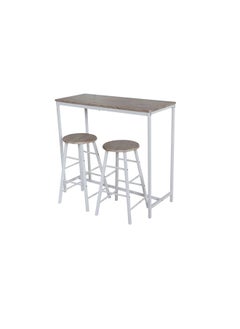 DANUBE HOME Ayla 3 Piece Rectangular Dining Bar Set Sturdy Kitchen Dining Table With 2 Dining Chairs 1+2 Seater Modern Design Furniture for Home Dining Room Sonoma Oak  - Image 3