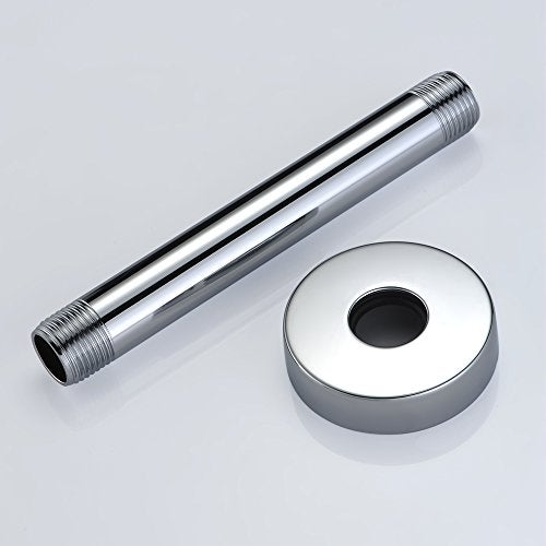 Purelux Ceiling Mount Shower Arm 6 Inches Water Outlet PJ0611 Made of Stainless Steel Straight Shower Arm with Gasket Flange, Chrome Finish - Image 2