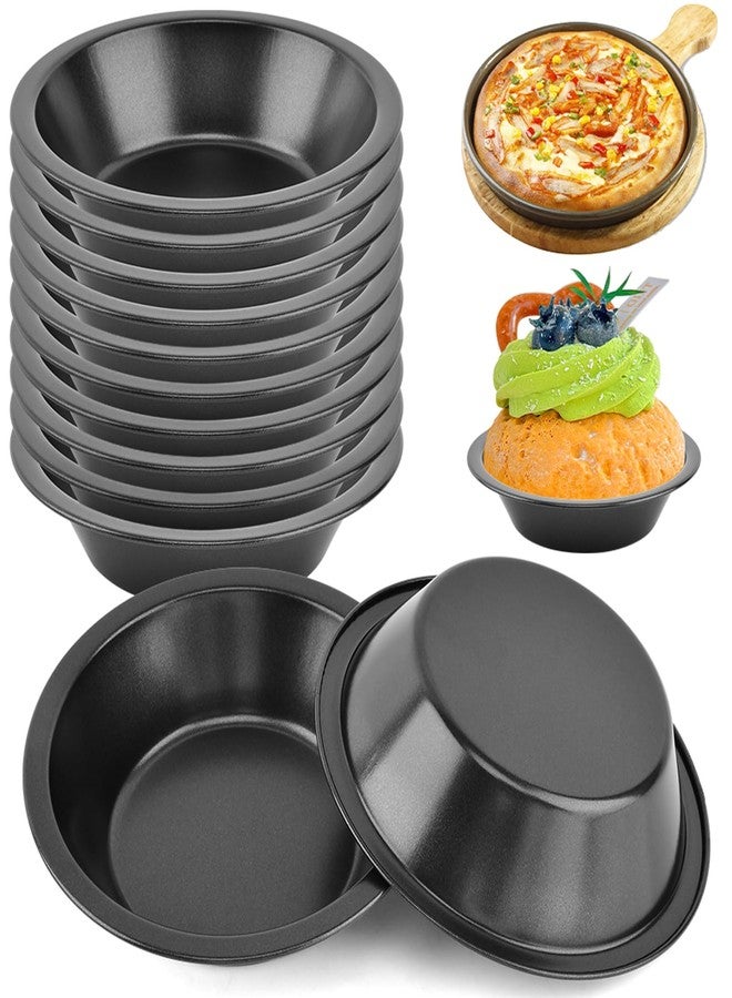Loyanger 12 Pcs Mini Pie Pans,5 Inch NonStick Individual Dish Pie Plate Reusable Round Tins Small Bakeware for Baking Pot Pies, Cakes, Quiches, Tarts, Desserts(COLOR:Black) - Image 1