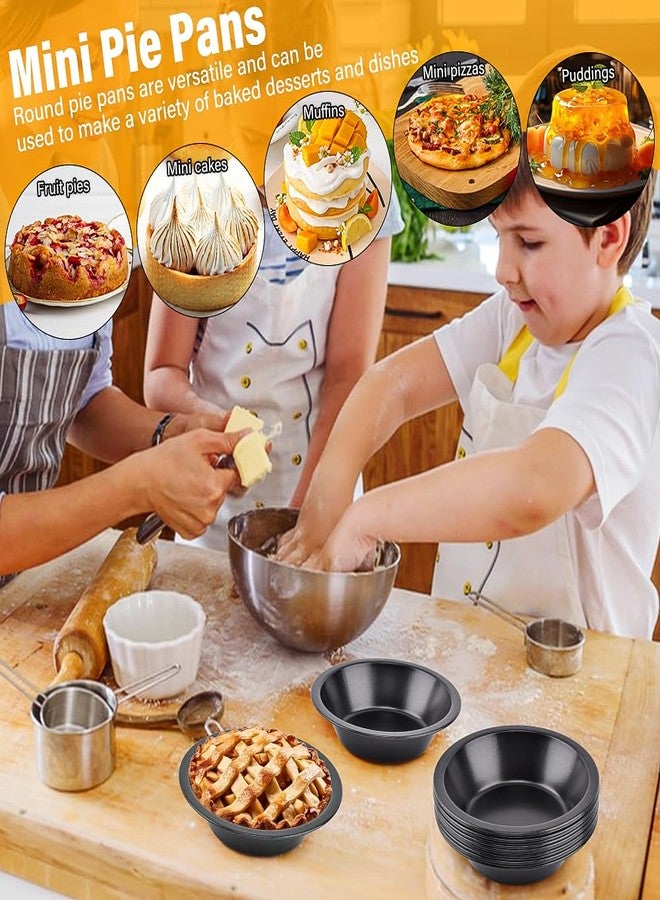 Loyanger 12 Pcs Mini Pie Pans,5 Inch NonStick Individual Dish Pie Plate Reusable Round Tins Small Bakeware for Baking Pot Pies, Cakes, Quiches, Tarts, Desserts(COLOR:Black) - Image 5