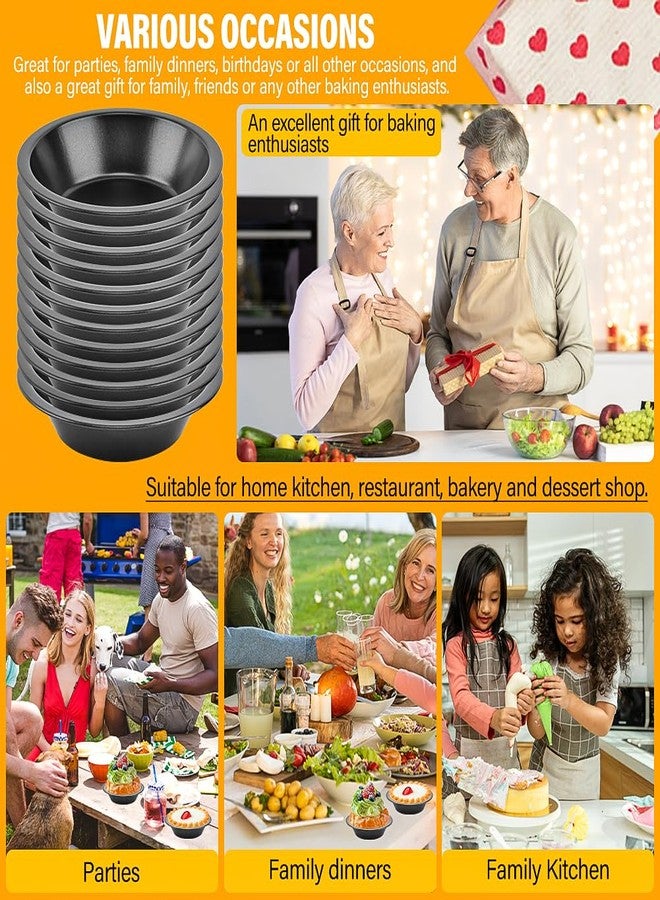 Loyanger 12 Pcs Mini Pie Pans,5 Inch NonStick Individual Dish Pie Plate Reusable Round Tins Small Bakeware for Baking Pot Pies, Cakes, Quiches, Tarts, Desserts(COLOR:Black) - Image 3