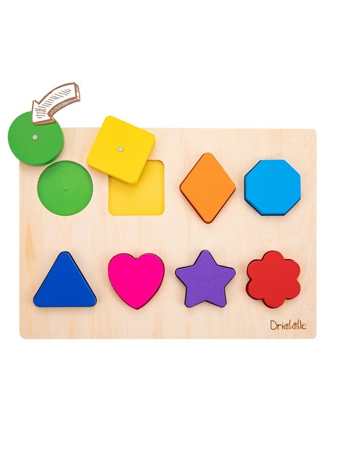 Driddle Magnetic Wooden Educational Shape Puzzle - Learn Colors & Shape Recognition Toy - Toddler Preschool Game - Kids Montessori Education - Image 1