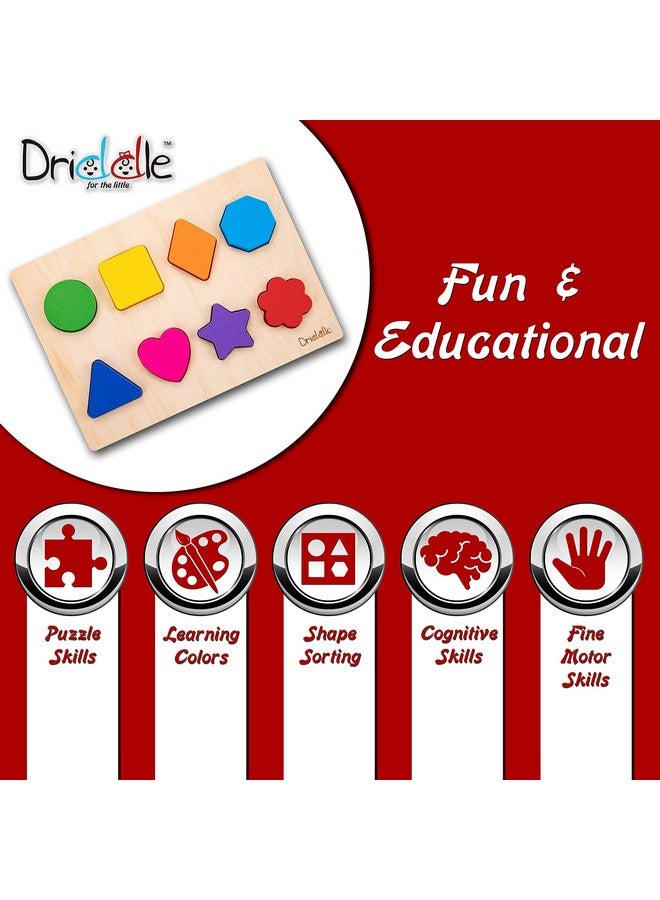Driddle Magnetic Wooden Educational Shape Puzzle - Learn Colors & Shape Recognition Toy - Toddler Preschool Game - Kids Montessori Education - Image 4