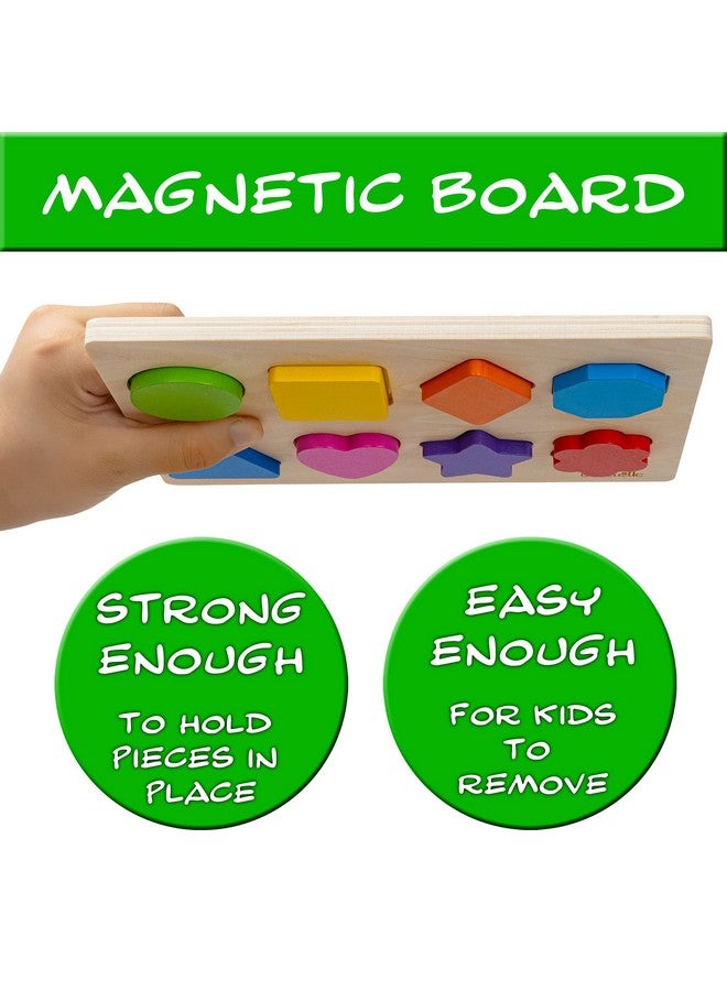 Driddle Magnetic Wooden Educational Shape Puzzle - Learn Colors & Shape Recognition Toy - Toddler Preschool Game - Kids Montessori Education - Image 3