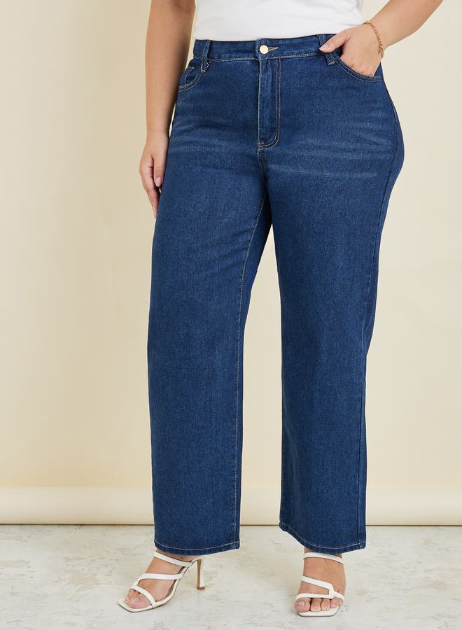 Styli Plus Tapered High Rise Denim Jeans - Image 1