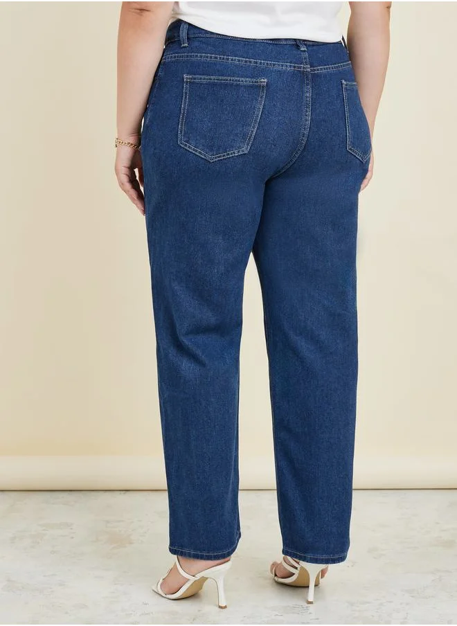 ستايلي Plus Tapered High Rise Denim Jeans