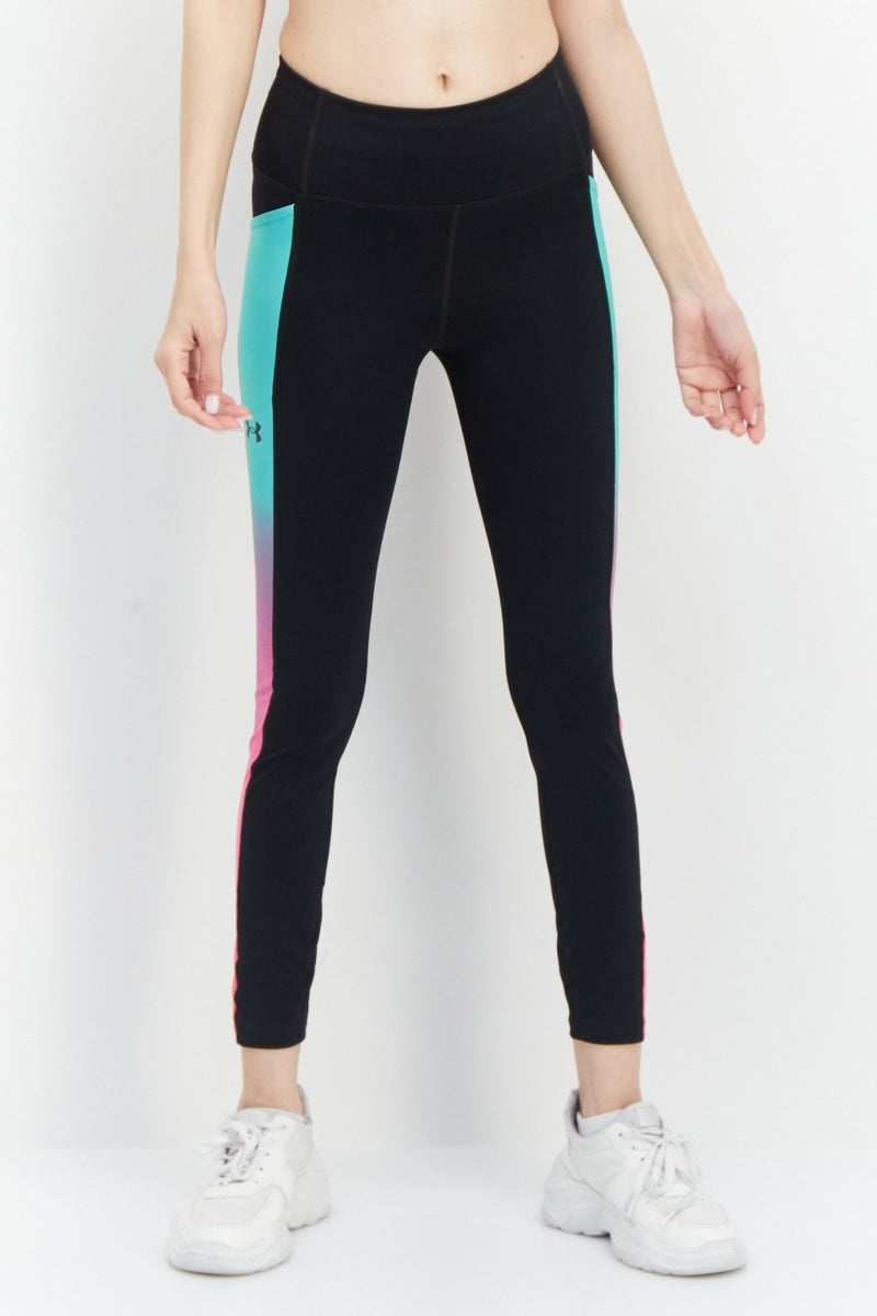 UNDER ARMOUR سراويل رياضية نسائية ضيقة للجري، مجموعة سوداء - Image 1