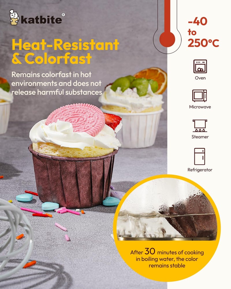 Katbite Parchment Cupcake Liners Standard Size 150PCS, Christmas Cupcake Liners, Muffin Baking Liners, Heavy Duty Greaseproof Wrappers for Bakery, Birthday Party - Image 4