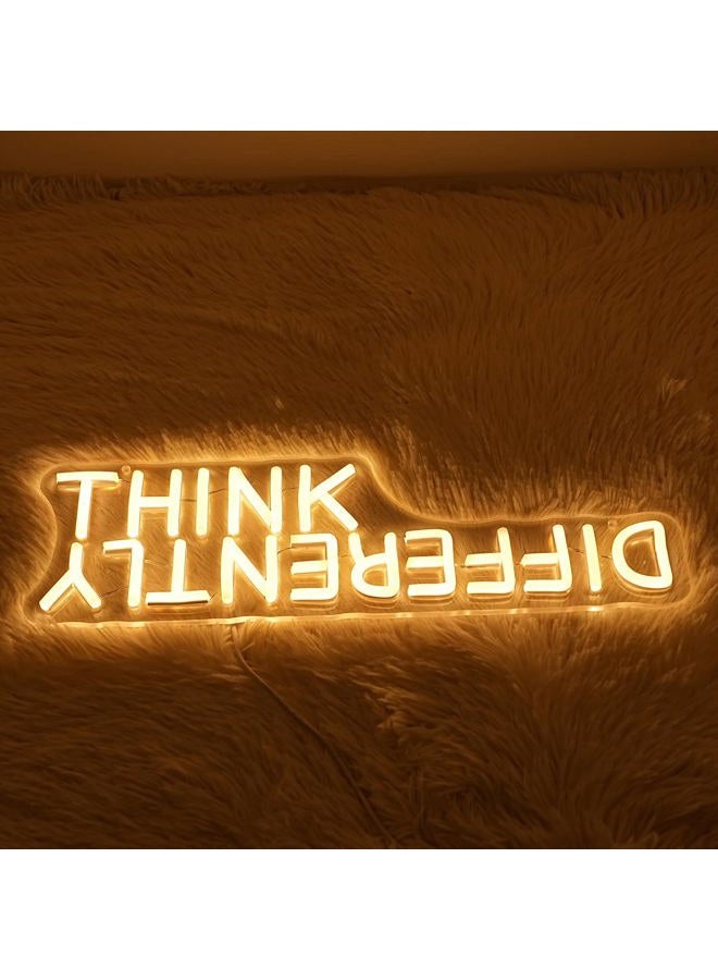 alkkign Think Differently Neon Sign for Wall Decor Letter Neon Light Classroom LED Neon Signs Classroom LED Neon Light for Classroom Office Study Room Library Bedroom Decoration - Image 5