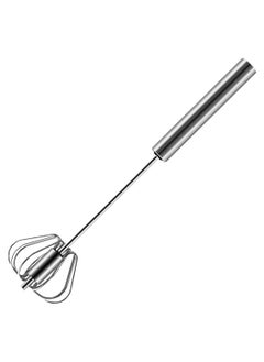 stainless steel manual egg whisk - silver