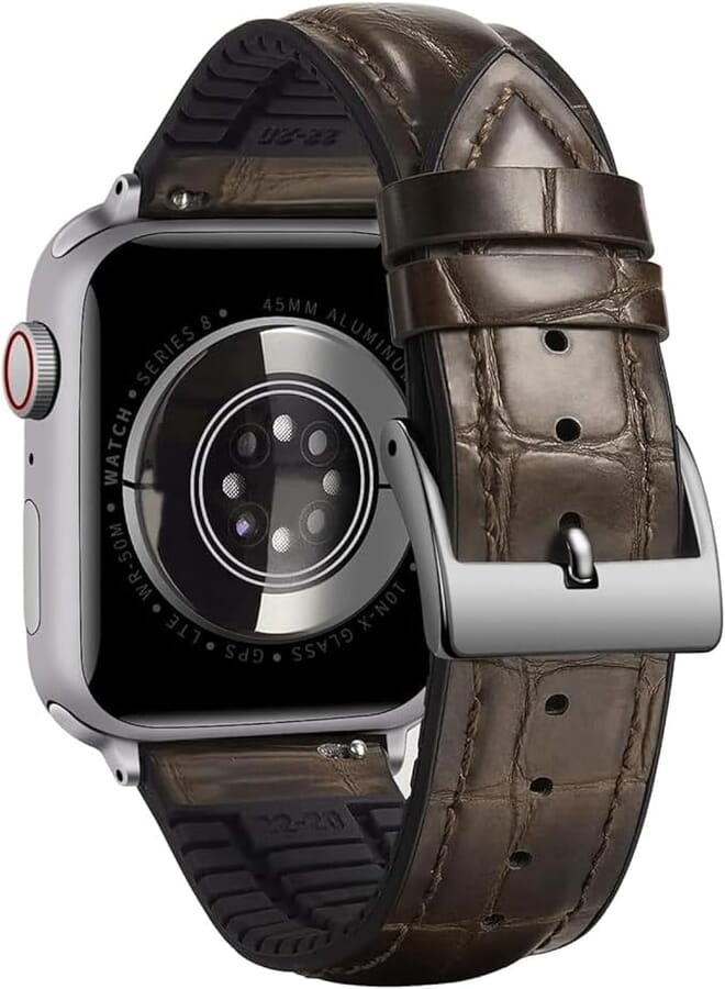 Next Next Store Leather Strap Compatible with Apple Watch 49mm 45mm 44mm 42mm Silicone Inner Wax Leather Strap Compatible with Apple Ultra/Ultra 2 SE SE2 Series 9/8/7/6/5/4/3/2/1
