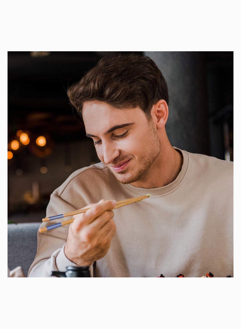 Barakah عيدان تناول الطعام من الخيزران قابلة لإعادة الاستخدام مجموعة هدايا بأسلوب ياباني، عيدان تناول الطعام الطبيعية الكلاسيكية من الخيزران آمنة في غسالة الصحون، 5 أزواج - Image 4