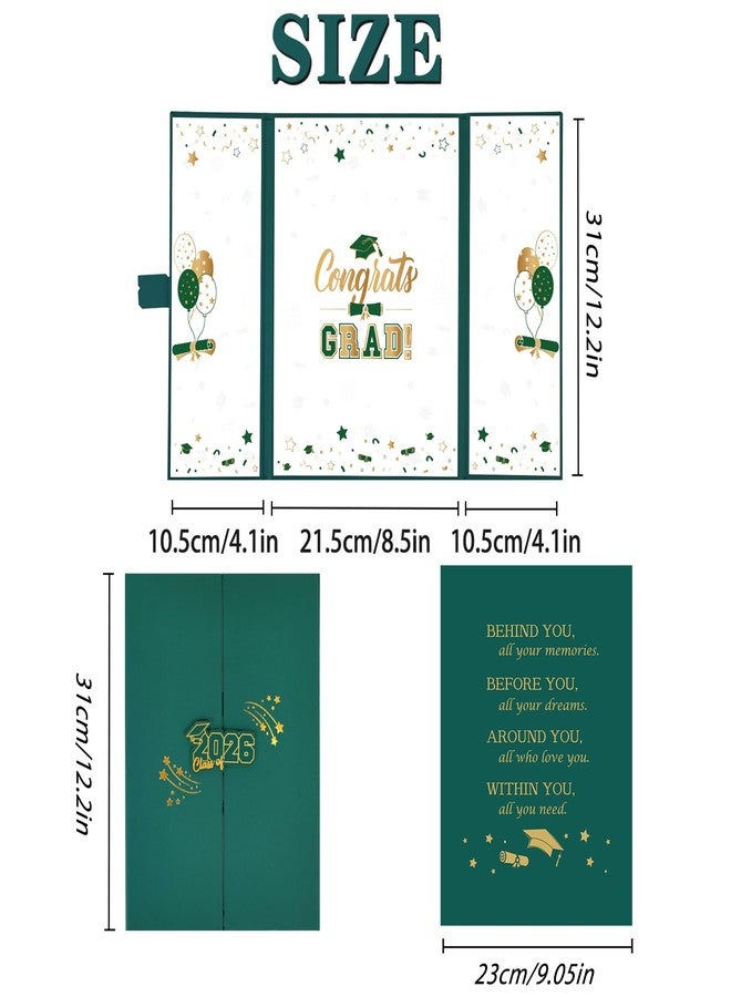 Roetyce Graduation Party Decorations, Gold and Green Graduation Guest Book, Class of 2026 Signature Board, Best Graduation Gifts for Her Him, College Jumbo Congrats Grad Card - Image 2