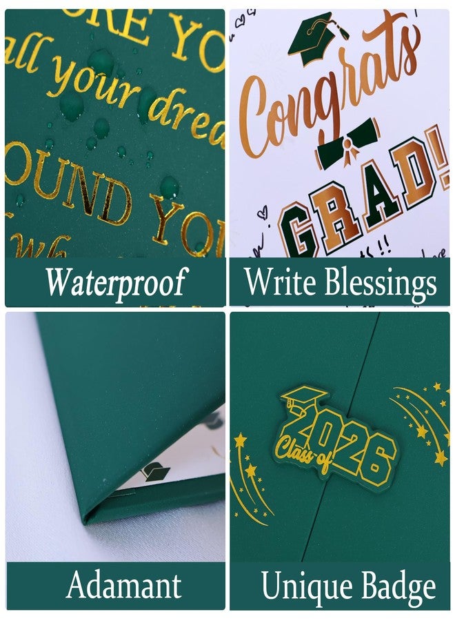 Roetyce Graduation Party Decorations, Gold and Green Graduation Guest Book, Class of 2026 Signature Board, Best Graduation Gifts for Her Him, College Jumbo Congrats Grad Card - Image 3