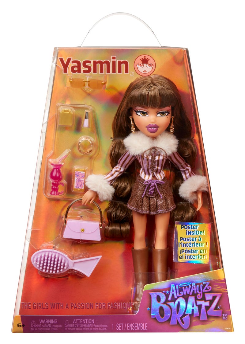 Bratz Alwayz Yasmin Fashion Doll with 10 Accessories and Poster - Image 1