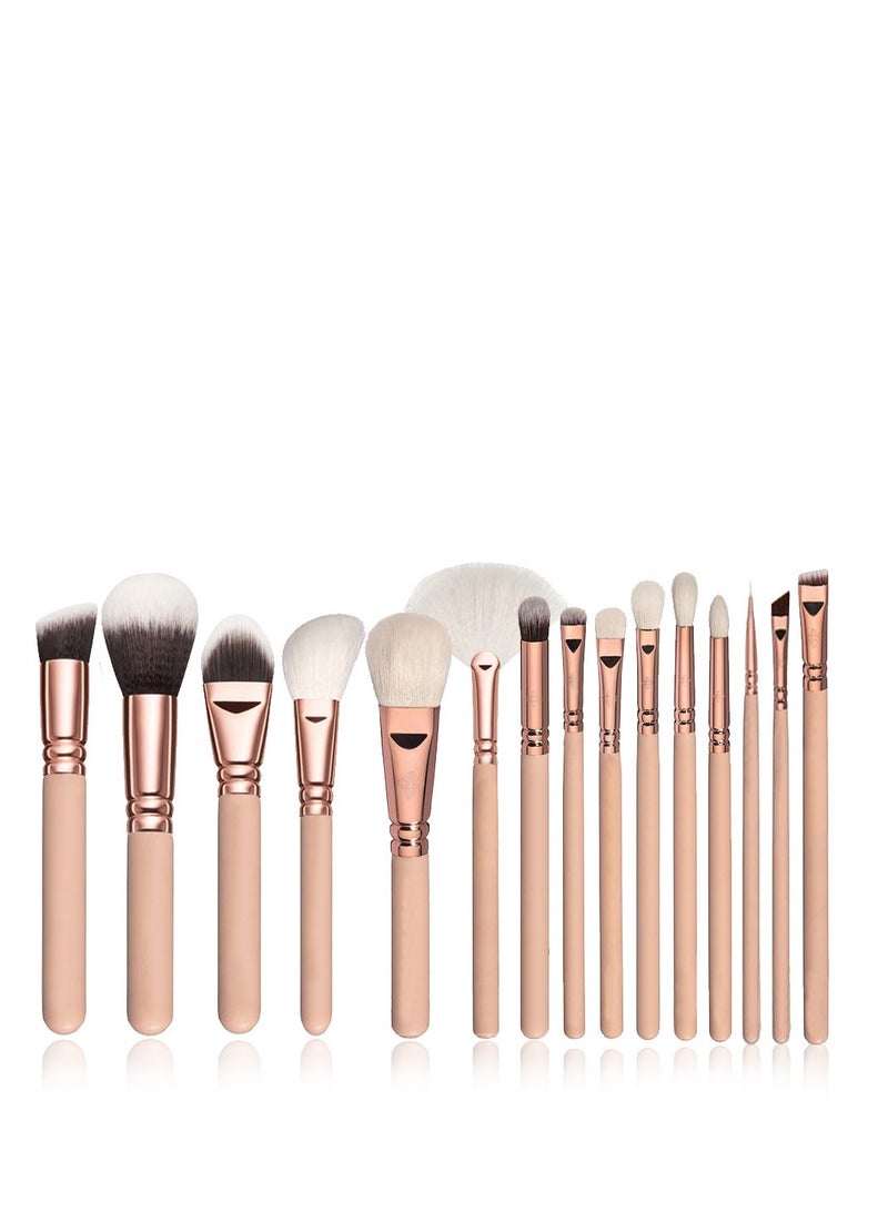15pcs Multipurpose Face & Eye Makeup Brush Set - Image 1