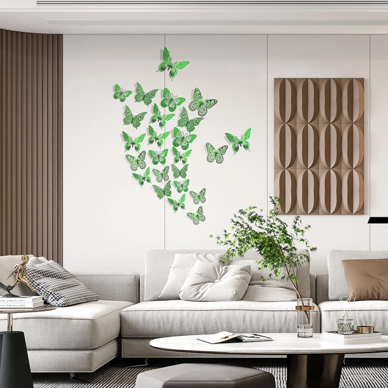 SAOROPEB 3D Butterfly Wall Decor - 48 Pcs  4 Styles  3 Sizes  Removable Stickers for Birthdays & Parties - Image 2