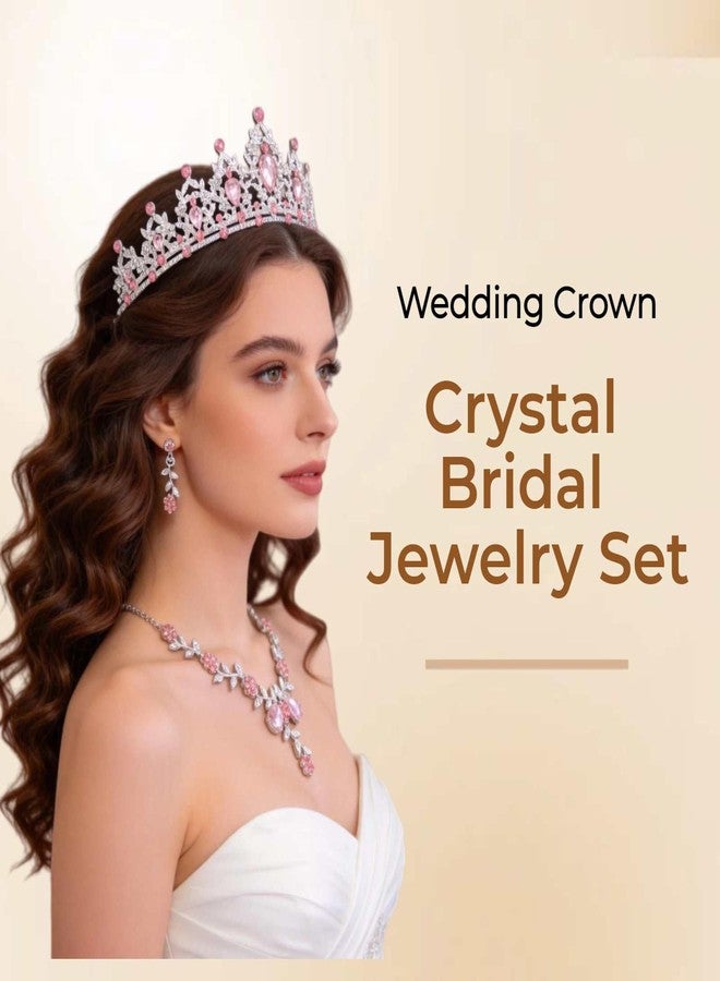 Kamirola Tiaras and Crowns for Women,Tiaras Earrings Necklace, Crystal Bridal Jewelry Set, Costume Party Halloween Prom Pageant Jewelry for Women(TR45), Medium, Alloy Steel, Crystal - Image 5