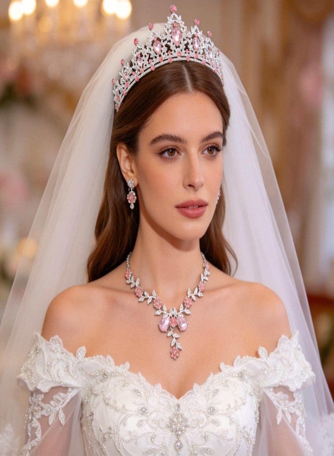 Kamirola Tiaras and Crowns for Women,Tiaras Earrings Necklace, Crystal Bridal Jewelry Set, Costume Party Halloween Prom Pageant Jewelry for Women(TR45), Medium, Alloy Steel, Crystal - Image 4