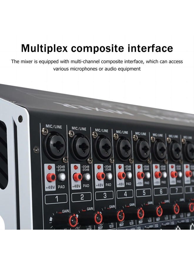 W IN-MIX خلاط صوتي احترافي DX16 DJ بـ 16 قناة مع 99 تأثير DSP، 7 نطاقات EQ، طاقة فانتوم مستقلة 48V وزر كتم، وظيفة بلوتوث، واجهة USB للتسجيل للاستوديو والمسرح - Image 4