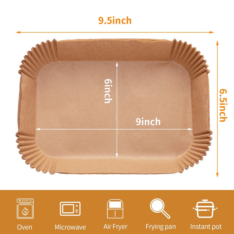 Ecfvtp Air Fryer Disposable Paper Liner, 100PCS Food Grade Parchment Liners for Ninja DZ201,Ninja Foodi Dual Air Fryer Accessories Baking Paper (9 * 6, Natural) - Image 4