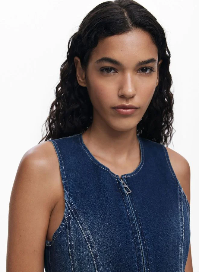 Desigual denim blue Denim Combined Dress for Women | Best Price UAE
