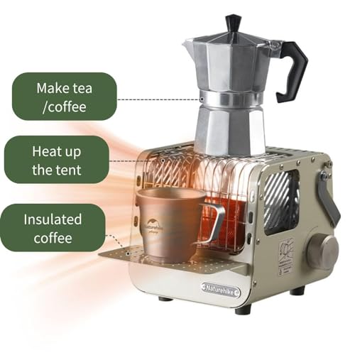 windhike Naturehike 3 in 1 Portable Heater & Stove, 50oz Outdoor Camping Gas Stove, Camping Heaters For Tents, Heater Warming Stove, Adjustable Temperature, Over-Voltage Protection (khaki) - Image 2