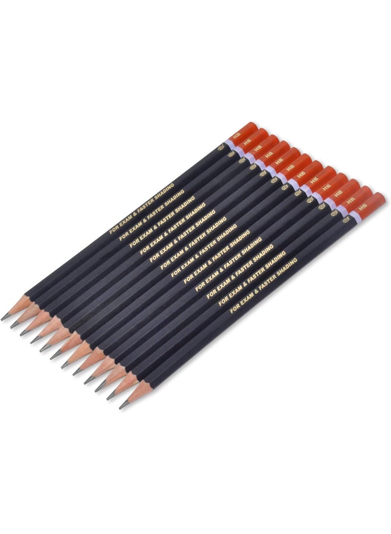 FIS HB Grade Pencil Black/Orange Box of 12 Packs - FSPE6010HB_12 BOX - Image 1