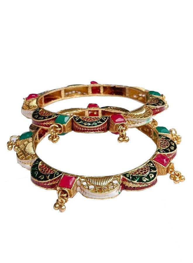 DENICRAAS Beautiful Meena Border Bangles Set for Women and Girls - Classic Traditional Design with Intricate Patterns - Image 4