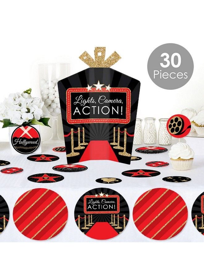 Big Dot of Happiness Red Carpet Hollywood Movie Night Party Decor And Confetti Terrific Table Centerpiece Kit Set Of 30  - Image 3