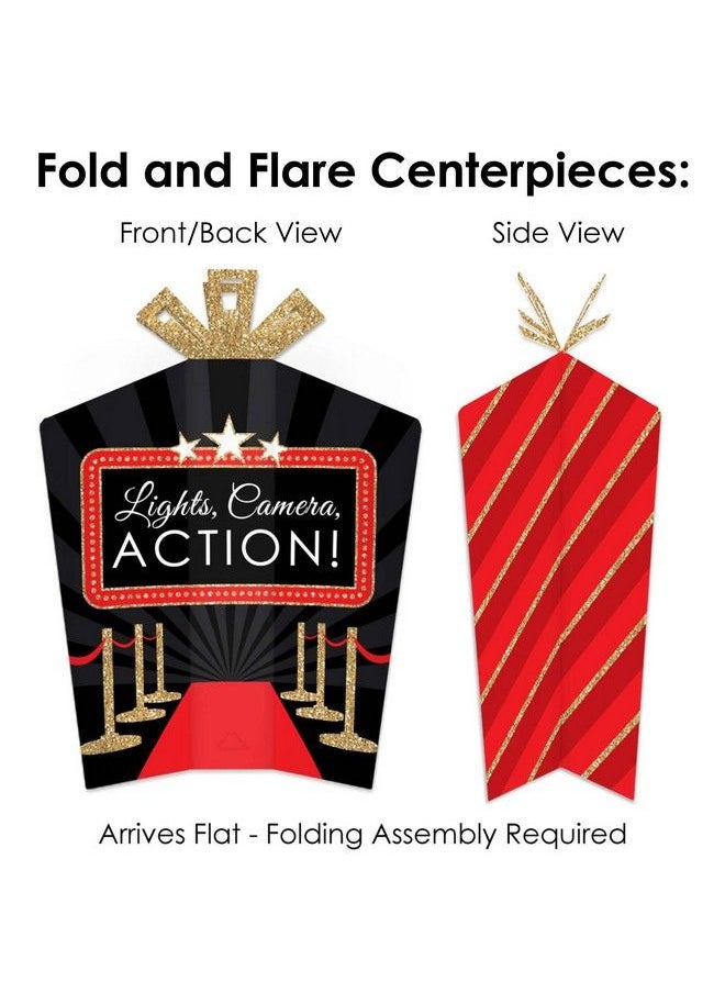 Big Dot of Happiness Red Carpet Hollywood Movie Night Party Decor And Confetti Terrific Table Centerpiece Kit Set Of 30  - Image 5