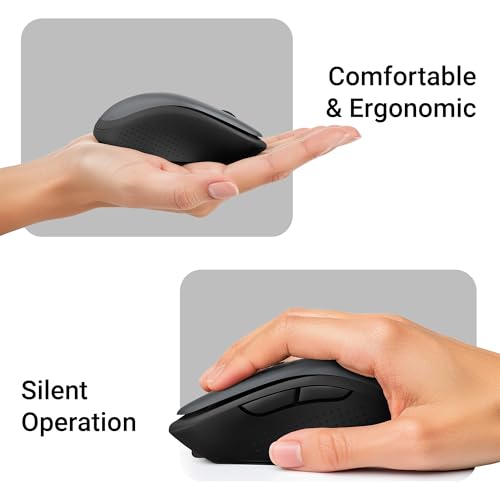ZEBRONICS Charm Rechargeable Wireless Mouse, Dual Mode (2.4GHz + BT), Dual Bluetooth, Upto 1600 DPI, Silent Operation, 6 Buttons, Comfortable & Ergonomic, for Mac | Laptop | Computer (Metallic Grey) - Image 4