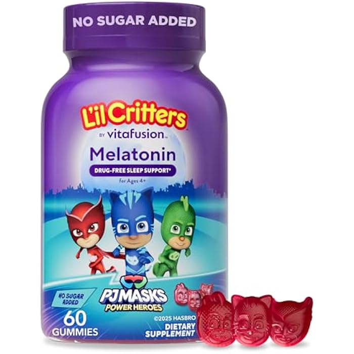 Lil Critters مكملات ميلاتونين ليل كريترز بي جي ماسك، 60 حبة جومي - Image 1