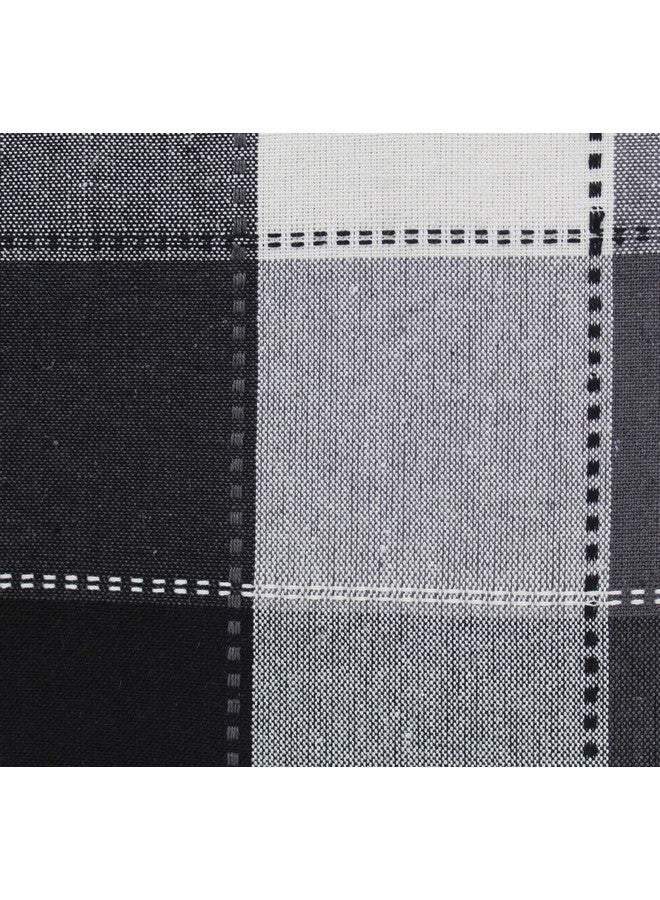 AIRWILL Cotton Self Designed Checks 200 GSM Single Bedsheet with 1 Pillow Cover (Black, Pack of 1 Set) - Image 2