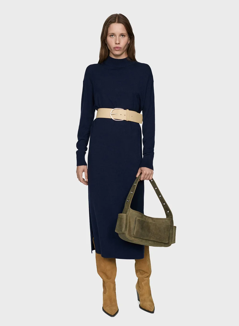 مانجو Round-Neck Knitted Dress