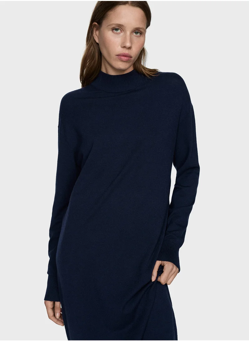 مانجو Round-Neck Knitted Dress