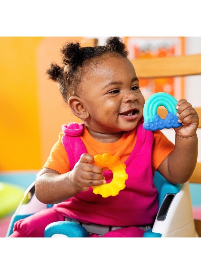 Bright Starts Chance of Smiles Silicone Teether 2-Pk, Easy-Grasp Sun and Rainbow, Unisex, 3 Months+ - Image 5