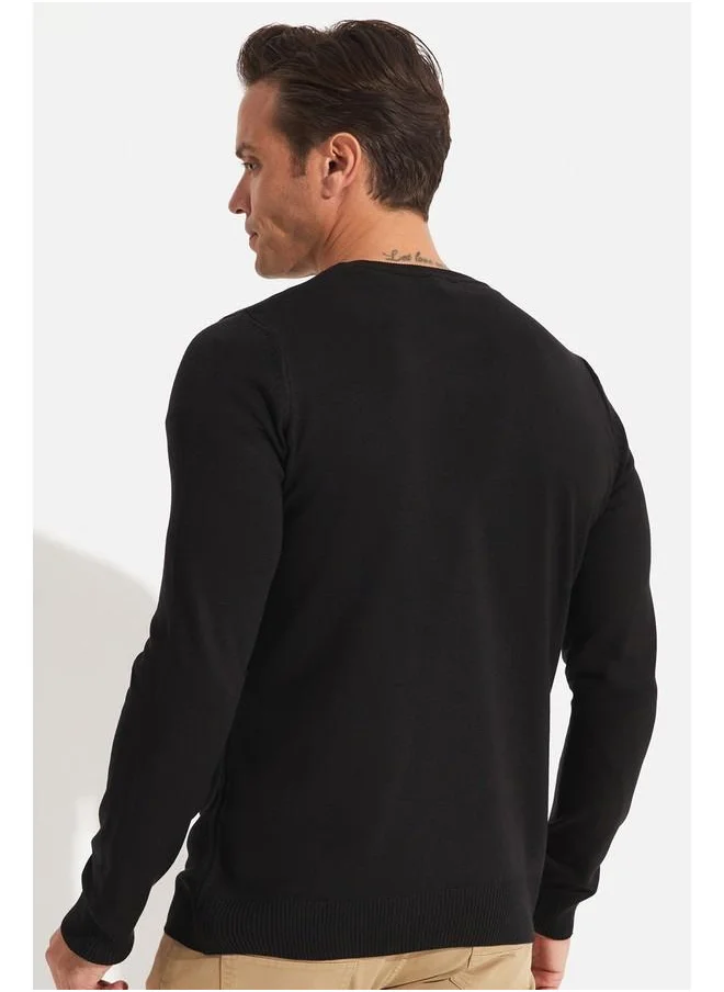 JUNE June Men Crew Neck Knitwear Sweater Black