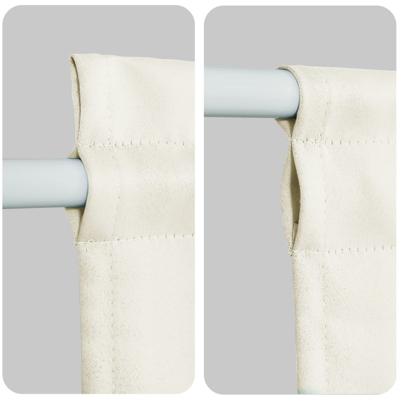 XWZO Room Darkening Curtains for French Doors  Privacy and Thermal Curtains for Glass Door  Rod Pocket Curtains with Tiebacks  25 x 40 inches Long  Cream  1 Panel - Image 4