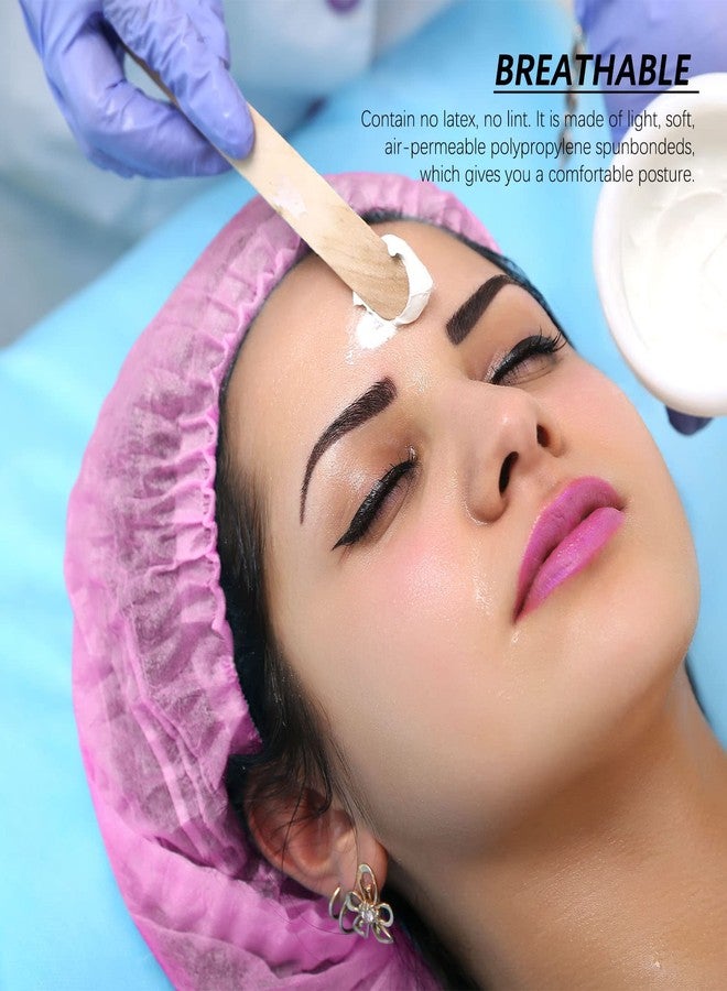 Wecolor 100 Pack 21" Disposable Nonwoven Bouffant Caps Hair Net for Hospital Salon Spa Catering and Dust-free Workspace (pink) - Image 4