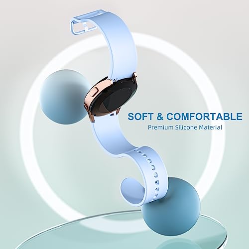 Lerobo 5 Pack No Gap Bands Compatible with Galaxy Watch 7/6/5/4 Band 44mm 40mm/Watch 5 Pro Band/20mm Soft Silicone Sport Strap for Galaxy Watch 6 4 Classic 46mm 43mm 47mm 42mm Replacement Women Men - Image 4
